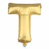 Harf Folyo Balon Büyük Boy Metalik Altın T Harfi Folyo Balon Metalik - 100 Cm
