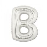 Harf Folyo Balon Buyuk Boy Metalik Gumus B Harfi Folyo Balon Metalik - 100 Cm