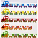 Harf Grupları Treni - Renkli - 100 cm x 100 cm - Keçe Eğitim Materyalleri