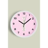 Harf Tasarımlı Kız Odası Modern Duvar Saati - 30 cm - Önü Camlı Beyaz Kasa - Sessiz Mekanizma, JH0931S30BKPM