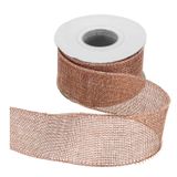 HARFINGTON Çuval Bezi Kablolu Kurdele 2 "x 10 Metre Kablolu Kenar Kurdele Çapraz Keten Dokuma Kayış Büyük Yay Çelenk Tatil Partileri Ev ve Dış Mekan Dekorasyonu için, Bej