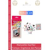 #Harfler Manyetik Alfabe Mıknatıslı Eğitici Harf Seti Buzdolabı Yazı Tahtası Türkçe İngilizce 66 Parça