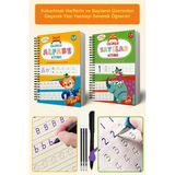 Harfleri ve Sayıları Yazmayı Kolayca Öğreten Kitap | Sihirli Uçan Kalemli Oluklu (Kabartmalı) Kitap