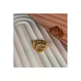 HARFLİ AYARLANABİLİR GOLD RENK ÇELİK YÜZÜK G HARFİ 316L ÇELİK