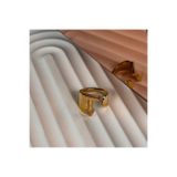 HARFLİ AYARLANABİLİR GOLD RENK ÇELİK YÜZÜK T HARFİ BHRF1