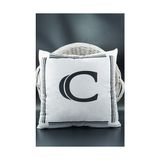 Harfli Kırlent Kılıfı Kadife 43X43 cm Çift Taraflı C Harfi Kedi Desenli Evlilik Teklifi Doğum Günü - Option-1 - 001-Renkli