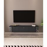 Hari 150 cm Duvara Monte Tv Ünitesi Tv Sehpası Antrasit-Gümüş Çok Renkli