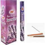 Hari Darshan Tütsü Lavander&lavanta Çiçek Kokusu 20 Adet Çubuk Tütsü 1 Adet Kayık Tütsülük Hediye - Siyah