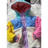 HARIBO Çocuk Çok Renkli Peluş Mont - Pembe - 3 Yaş