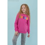 Haribo Kabartma Kız Çocuk Pembe Sweatshırt HRBTXT309 Haribo Çocuk Sweatshirt - 11 - 12 Yaş