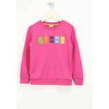 Haribo Kabartma Kız Çocuk Pembe Sweatshırt HRBTXT309 Haribo Çocuk Sweatshirt - 9 - 10 Yaş