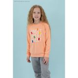 Haribo Kabartma Kız Çocuk Somon Sweatshırt HRBTXT306 Haribo Çocuk Sweatshirt - 5 - 6 Yaş