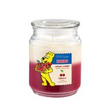 Haribo Kavanozda kokulu mum, kremsi kiraz, meyveli tatlı kokulu mum, uzun yanma süresi (100 saat), kavanozda 2 kat mum, büyük kokulu mum (510 g)