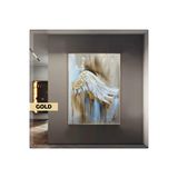 Harika bir ev |(Angel) Melek Kanadı Artıistik Model |Çerçeveli Temperli Cam Tablo Tekli Dikey,Gold 60 x 90