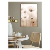 Harika bir ev |Beyaz Gelincik Çiçeği Modeli|Çerçeveli Temperli Cam Tablo Tekli Dikey,Gold 40 x 60