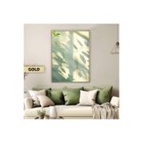 Harika bir ev |Canlı Yeşil Yapraklı Bitki Gölgesi Cy2 |Çerçeveli Temperli Cam Tablo Tekli Dikey,Gold 30 x 40