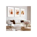 Harika bir ev Çocuk Odası Oturma Salonu-Minimalist Modern Bohem Bitki Tasarımlı |Ahşap Çerçeveli 3Lü Mdf Ahmdf,Beyaz 30 x 20