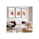 Harika bir ev Çocuk Odası Oturma Salonu-Minimalist Modern Bohem Bitki Tasarımlı |Ahşap Çerçeveli 3Lü Mdf Ahmdf,Siyah 40 x 30