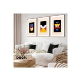 Harika bir ev Çocuk Odası Oturma Salonu-Minimalist Modern Bohem Canlı Renk Soyut 02|Ahşap Çerçeveli 3Lü Mdf Ahmdf,Krem 30 x 20