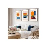 Harika bir ev Çocuk Odası Oturma Salonu-Minimalist Modern Bohem Canlı Renk Soyut|Ahşap Çerçeveli 3Lü Mdf Ahmdf,Krem 70 x 50