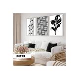 Harika bir ev Çocuk Odası Oturma Salonu-Minimalist Modern Bohem Siyah-Beyaz Bitki |Ahşap Çerçeveli 3Lü Mdf Ahmdf,Beyaz 30 x 20