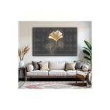 Harika bir ev | Gold Yaprak Desenli Model 01 | Tekli Yatay Kanvas Tablo,Çok Renkli 50 x 70