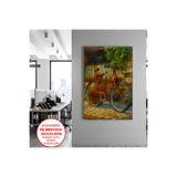 Harika bir ev Kanvas-Duvar-Salon Tablosu Yağlı Boya Kırmızı Bisiklet | Dikey Çerçevesiz Kanvas Tablo,Çok Renkli 60 x 90