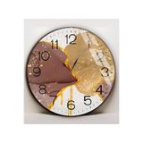 Harika bir ev |Kırılmaz Cam (Saat) Bordo Gold Soyut Tablosu |Yvrlkcm,Çok Renkli 40 x 40