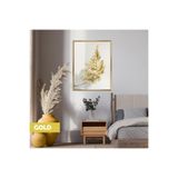 Harika bir ev |Parlak Altın Eğrelti Otu |Çerçeveli Temperli Cam Tablo Tekli Dikey,Gold 50 x 70