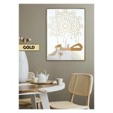 Harika bir ev |Sabr Yazılı Bohem Dini Modeli |Çerçeveli Temperli Cam Tablo Tekli Dikey,Gold 60 x 90