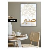 Harika bir ev |Sabr Yazılı Bohem Dini Modeli |Çerçeveli Temperli Cam Tablo Tekli Dikey,Siyah 40 x 60