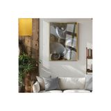 Harika bir ev |Salyangoz Kabuğu (Snaılshell) Modeli |Çerçeveli Temperli Cam Tablo Tekli Dikey,Gold 50 x 70