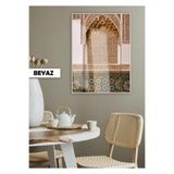 Harika bir ev |Sıcak Renkler Desenli Dini Duvar Modeli |Çerçeveli Temperli Cam Tablo Tekli Dikey,Beyaz 60 x 90
