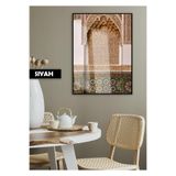 Harika bir ev |Sıcak Renkler Desenli Dini Duvar Modeli |Çerçeveli Temperli Cam Tablo Tekli Dikey,Siyah 60 x 90