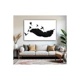 Harika bir ev | Siyah Kanat-Kuş Desenli Modeli 01 | Tekli Yatay Kanvas Tablo,Çok Renkli 50 x 70