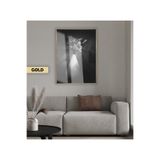 Harika bir ev |Siyah&Beyaz Bohem Vazoda Çiçek Modeli |Çerçeveli Temperli Cam Tablo Tekli Dikey,Gold 60 x 90