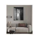 Harika bir ev |Siyah&Beyaz Bohem Vazoda Çiçek Modeli |Çerçeveli Temperli Cam Tablo Tekli Dikey,Gümüş 50 x 70