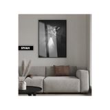Harika bir ev |Siyah&Beyaz Bohem Vazoda Çiçek Modeli |Çerçeveli Temperli Cam Tablo Tekli Dikey,Siyah 40 x 60