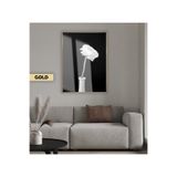 Harika bir ev |Siyah&Beyaz Bohem Vazoda Gül Modeli |Çerçeveli Temperli Cam Tablo Tekli Dikey,Gold 40 x 60