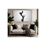 Harika bir ev |Siyah&Beyaz Renk Orkide Model |Çerçeveli Temperli Cam Tablo Tekli Yatay,Gold 40 x 60