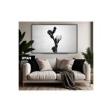 Harika bir ev |Siyah&Beyaz Renk Orkide Model |Çerçeveli Temperli Cam Tablo Tekli Yatay,Siyah 40 x 60