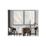 Harika bir ev |Soft| Beyaz-Krem Bohem Vazo Bitki Kombini |Çerçeveli Cam Tablo 2Li Dikey,Siyah 40 x 60
