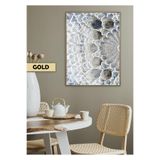Harika bir ev |Soft Beyaz-Mavi Desenli Dini Modeli |Çerçeveli Temperli Cam Tablo Tekli Dikey,Gold 30 x 40
