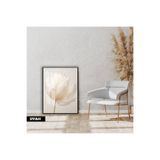 Harika bir ev | Soft | Krem Minimal Gül Modeli | Çerçeveli Cam Tablo Tekli Dikey,Siyah 60 x 90