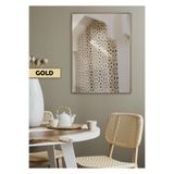Harika bir ev |Soft Renk Desenli Cam Dini Modeli |Çerçeveli Temperli Cam Tablo Tekli Dikey,Gold 30 x 40