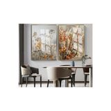 Harika bir ev |Soft|Canlı Renk Kuru Bitki Çiçek Kombini|Çerçeveli Cam Tablo 2Li Dikey,Gold 50 x 70