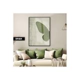 Harika bir ev |Yeşil-Gri Kelebek Kanatı Modeli 02 |Çerçeveli Temperli Cam Tablo Tekli Dikey,Siyah 60 x 90