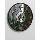 Harika Crown Gerçekayna Duvar Saati - Gümüş - 50 cm