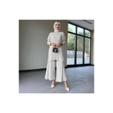 Harika Kadın Renk Önü Düğmeli Gömlek Yaka Pantolon Ve Tunik Fitilli Triko Takım