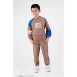 Harika Kids Boys Rules Baskılı Erkek Çocuk Eşofman Takımı Kahverengi 10 Yaş İçin Rahat Tasarım